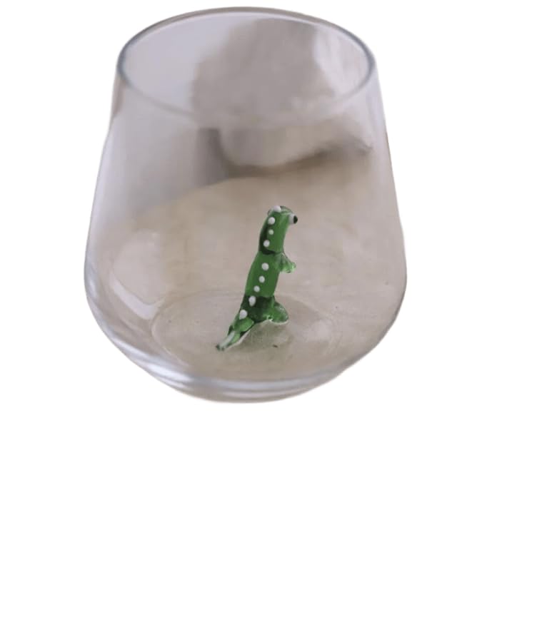 Halloween Dinosaur Drinking Glass Handmade Tiny Dino Figurine Cup Gothic Dragon-Inspired Drinkware Whimsical Spooky Table D cor Gift