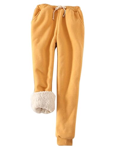 Image of Yeokou Women's Warm Sherpa Lined Athletic Sweatpants Joggers Fleece Pants