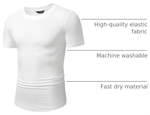 Image of JMIERR Mens Short Sleeve T Shirt Summer Muscle Slim Fitted Crewneck Longline Tees Shirts for Gym Workout
