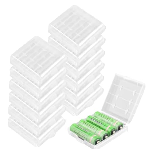KEEPOW 12 Pcs AA/AAA Battery Storage Case Holder Box, Clear Color
