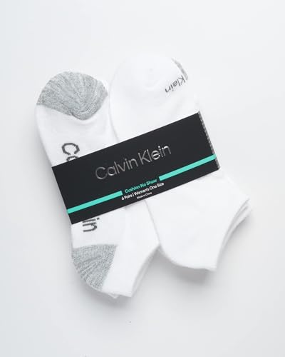 Image of Calvin Klein Womens No Show Socks - 6 Pack Breathable Cotton Blend Athletic Performance Low Cut Running Socks for Women
