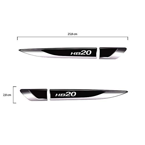 Par Aplique Lateral Hyundai Hb20 2013/2019 Emblema Resinado