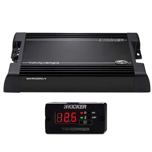 Kicker Warhorse WXA1000.4 4-Channel Amplifier | 450 Watts x 4 at 2-Ohms - 49WXA10004 (Renewed)