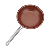 BNCXMO Topf 24 cm Non -Stick -Pfanne Kupferpfanne Pfanne mit Keramikbeschichtungsopfofen Geeigneter Induktion Wok Bratpfanne (Farbe: braun)