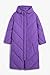 Yousify Women's Hooded Long Puffer Coat Winter Longer Thickened Down Jacket Zip Cocoon Outwear Purple L
