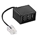 Produktbild BestPlug 20cm Telefon Fax Kabel Adapter Verteiler Splitter Weiche Verbindungsstück, RJ45 Stecker auf 1 TAE-F Buchse und 2 TAE-N Buchse, Schwarz