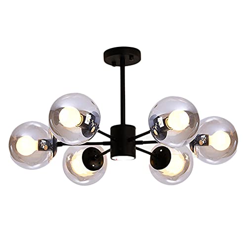 Candelabros, candelabro Sputnik de la industria moderna, candelabro de techo, candelabros contemporáneos 6S, accesorio de techo de siglo para cocina, comedor, sala de estar [Clase de eficiencia Cover