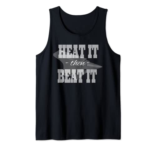 DIVERTIDO BLACKSMITH DISEÑO CALOR Y ENTONCES BÁRALLO ANVIL Camiseta sin Mangas