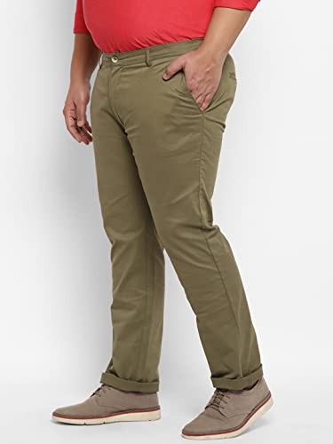 Image of Urbano Plus Men Mid Rise Cotton Regular Fit Casual Chino Pants Stretch