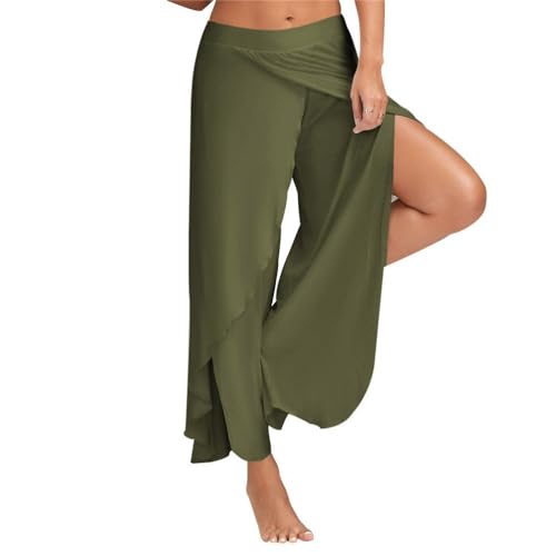 Yigoo Hosen Damen Sporthose Yogahosen Sport Pumphose Haremshose Leichte Sommerhose Marlene Hose Grün M