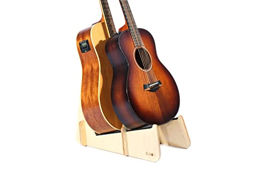 Ruach GS-7 Support double pour guitare acoustique Bouleau - Les Beatles, Paul McCartney, John Lennon, RIngo Starr, George Harrison Ruach GS-7 Support double pour guitare acoustique Bouleau