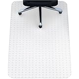 NINJA Easy Glide Office Chair Mat for Carpet Floors, Strong Slip Resistant Under Desk Floor Protector, Stay in Place Plastic Computer Mats for Rolling Work and Gaming Chairs, 29x47 Inch, Clear