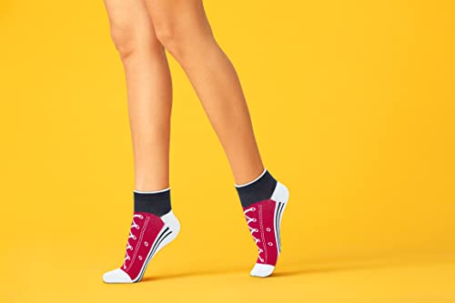 Kony Women’s 5 Pack Lightweight Cotton (86%) Novelty Low Cut Socks Cool Sneakers Ankle Socks Fun Gifts Idea Size 6-10 #TOP4