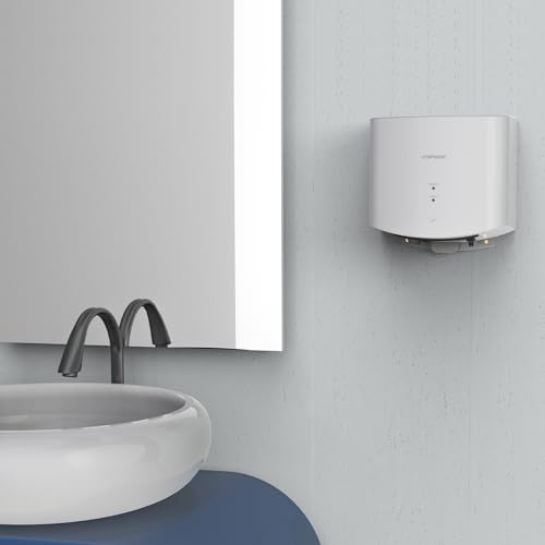 interhasa! Händetrockner automatischer Infrarotsensor handtrockner leise Gewerbe und Haushalt 1250W （Weiß）