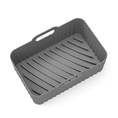 Air Fryer Backblech Silikon Wiederverwendbar Dünn Home Küche Pizza Matte mit Griffen Antihaft Grill Zubehör Air Fryer Silikon Liner Rechteck Ofen Backblech zum Kochen Fritteuse Liner – Bild 5