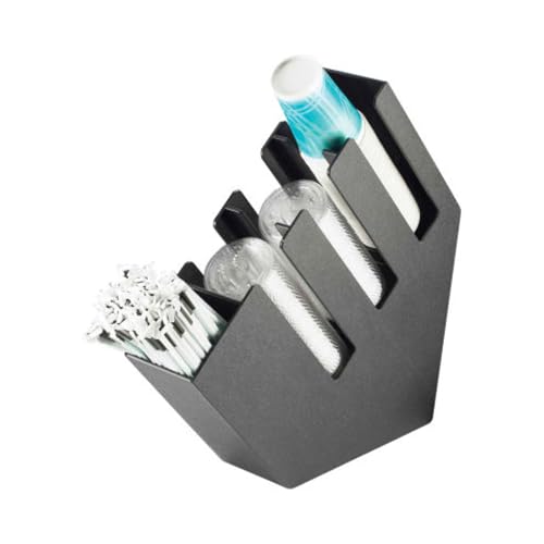 Cal-Mil 2051 Angled Cup with Lid and Straw Holder, 4.625