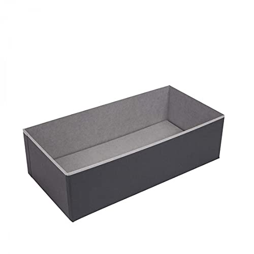 Organizador de cajones de cartón gris y negro. Talla L