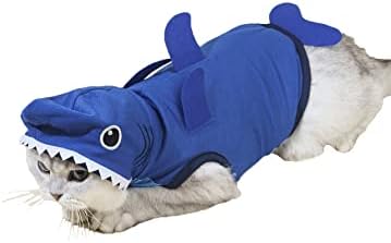 QWINEE Shark Dog Costume Dog Hoodie Pet Warm Sweatshirt Halloween Christmas Costume Dog Clothes for Cat Kitty Puppy Small Dogs Blue S