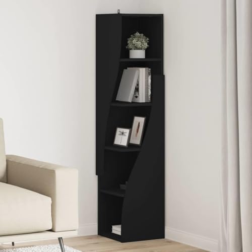 Genérico Armario de Esquina Negro 32x32x140cm Madera de ingeniería,Mobiliario,Armarios y Almacenamiento,Taquillas y armarios de Almacenamiento,889876