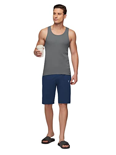Image of XYXX Men's 100% Combed Cotton Ribbed Regular Fit Solid Round Neck Vest | Anti Bacterial Finish, Racer Back Baniyan for Man, Tag Free Comfort Man's Inner