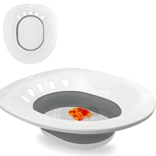 Baños de Asiento/Bidet para Inodoro - Sitz Bath-Basin Hemorroides Bidet Portátil para Baño de Asiento Adulto con Descarga para Cuidado Postparto, Alivio Perineal, Mujeres embarazadas y Ancianos