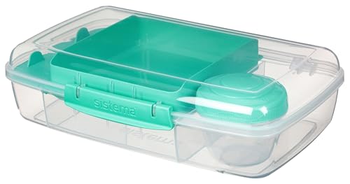 Sistema To Go 1.76L (3-Pack) Bento Box Food Storage Containers, School Lunch Boxes with Removable Dividers & Snack Pot, Freezer, Microwave, & Dishwasher-Safe, Assorted Colors, BPA-Free by Sistema - Image 6