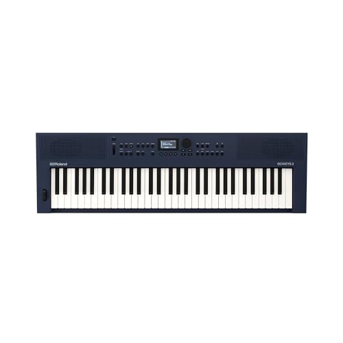 Teclado Roland GO:KEYS 3 para Criação Musical | Teclado de 61 Teclas | Alto-falantes Estéreo Integrados | Suporte Bluetooth Áudio/MIDI para Streaming de Música - Azul Meia-Noite