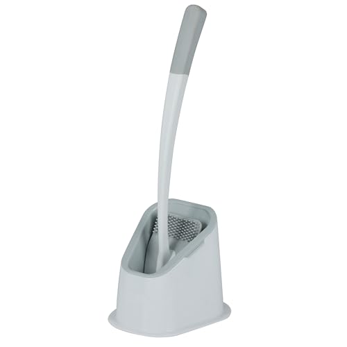 Image of Bath Bliss Toilet Brush | Contoured Design | Flat Brush | Bathroom Cleaning | Discreet Storage Base | Bathroom Cleaning | White