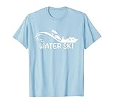 Dieses lustige Wasserski-Shirt verfügt über einen Wasserskifahrer, der hinter einem Boot beim Schneiden einen Haufen Wasser wirft, und die Worte 