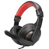 ENTWINO Chiropter Gaming Headphones & Mic with Surround Sound, Jack Wired Gaming Headset, Lights (Black, On the Ear)