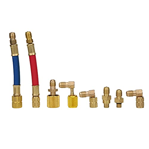 Adaptador de aire acondicionado conector múltiple de latón 8 piezas miniatura 5