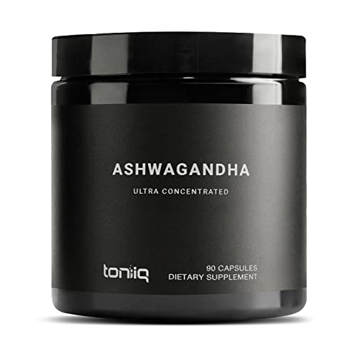 Toniiq 26,000Mg 20X Concentrated Extract - 10% Withanolides - Ultra High Strength Ashwagandha Capsules - Wild Harvested In India - Highly Concentrated And Bioavailable Supplement - 90 Veggie Capsules #TOP23