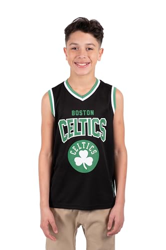 Image of Ultra Game Youth NBA Official Tank Top Mesh Sleeveless Muscle T-Shirt - Black