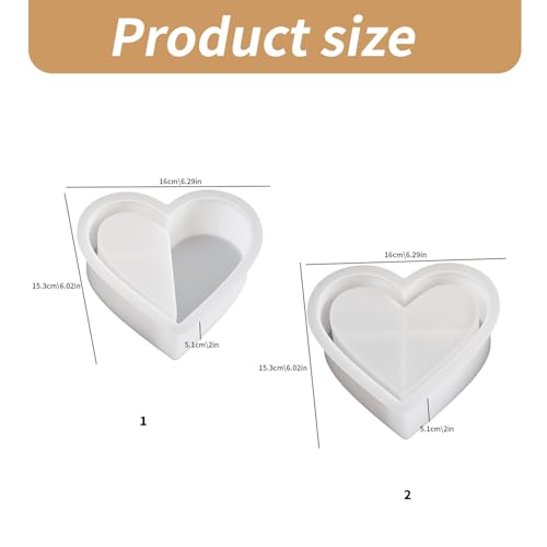 Moule en silicone cœur résine époxy bougies plâtre pots fleurs - 6
