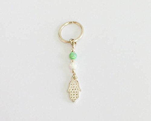 Gold Hamsa Navel Hoop Dangle Belly Button Ring Opal Handmade Boho Piercing Jewelry #TOP7