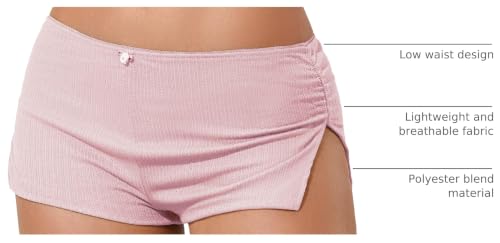 Image of KMBANGI Y2k Sexy Micro Shorts for Women Low Waist Side Slit Boyshort Slim Booty Shorts Lounge Pj Bottom Cute Sleepwear