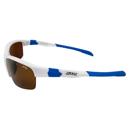 MAXX Switchback Sport Golf Motorcycle Riding Sunglasses White with Blue and Polarized Brown Lens3