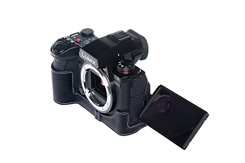 Demi-étui cuir véritable Panasonic S5 Mark II évite rayures noir - 7