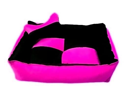 Gorgeous Small Pillow Dog Bed Quilted Sofa-Style w/Reversible Velvet Washable Dog,Cat Bed Pink Black, Small (B0C6LYPY3Q) Amazon Price History, Amazon Price Tracker