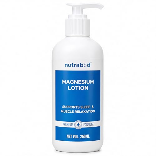 Image of Nutrabud Magnesium Sleep Body Lotion - 250ml | Topical Magnesium Chloride Supplement for Muscle Recovery, Better Sleep | Magnesium Oil Supports Deep Sleep, Recovery from Cramps, Fitness (250ml (Pack of 1))