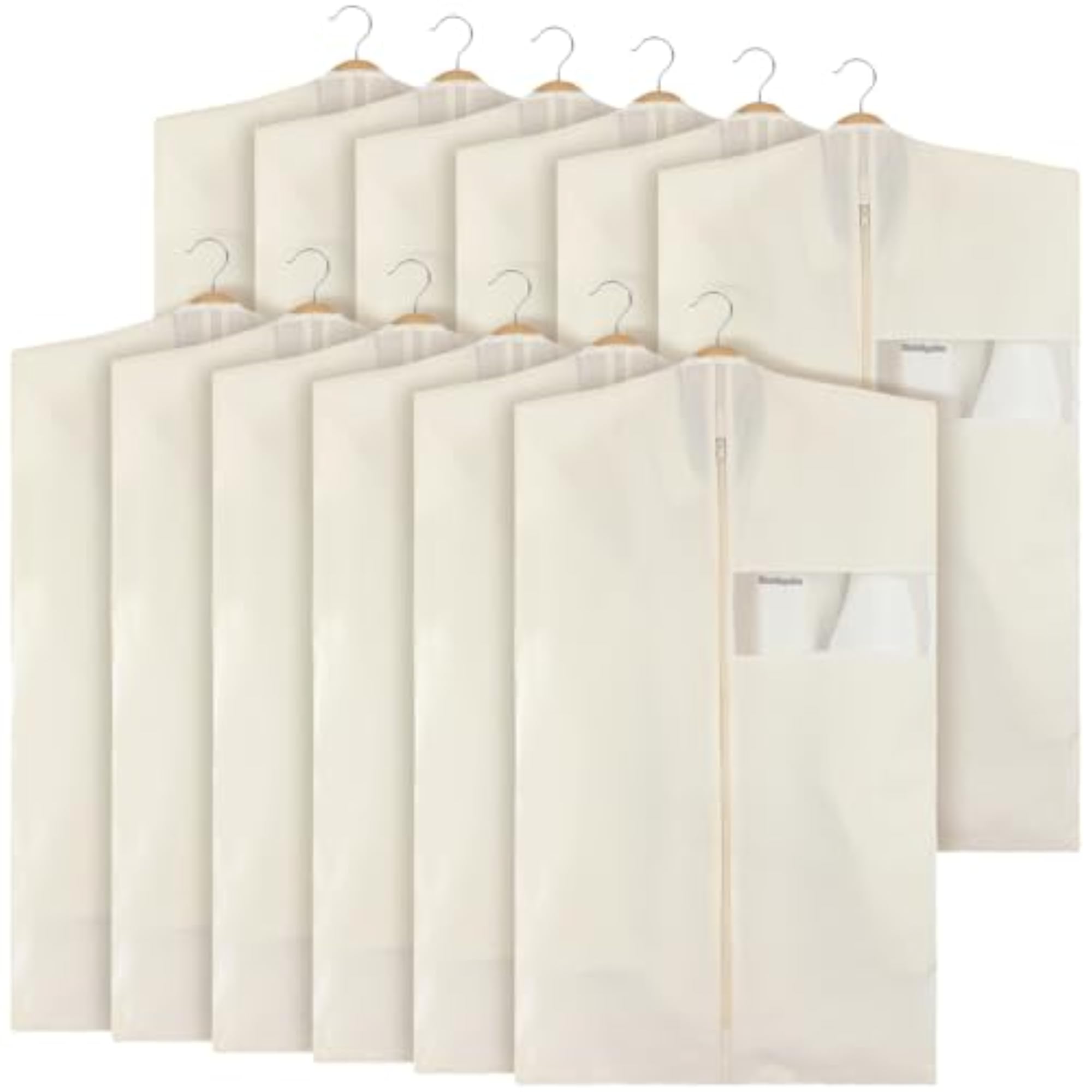 12 Pcs Cotton Garment Bags for Hanging Clothes