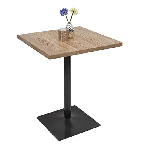 Mendler Bistrotisch HWC-H10, Bartisch Thekentisch, Industrial Gastronomie Ulme Holz MVG-Zertifiziert 76x60x60cm - Hellbraun