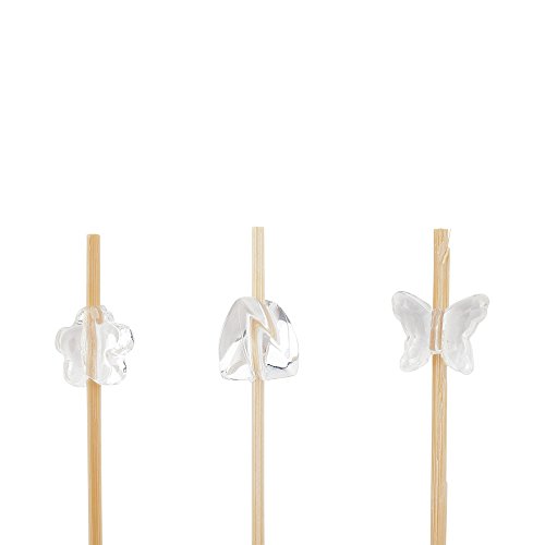 Restaurantware 4 Inch Decorative Skewers 1000 Acrylic Beaded Design Decorative Bamboo Skewers - Sharp Point Sturdy Clear Bamboo Decorative Picks Assorted For Appetizers Or Garnishes