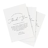Bliss Collections Thank You Place Setting, Modern Calligraphy, Table Place Cards for Weddings, Receptions, Rehearsals, Dinner Parties, Events and Celebrations, 4'x6' (50 Cards)