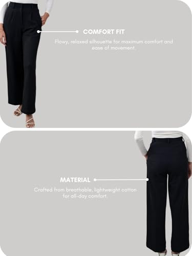 Image of GRECIILOOKS Trousers for Woman | Womens High Rise High Waist Flared Korean Style | Formal Pant for Women Office Wear| Track Pants for Womans Elegant for College & Events (Available in Plus Size)