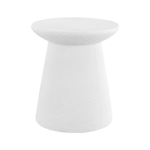 JONATHAN Y Hollie 18 Round Drum Indoor Outdoor Side Table White