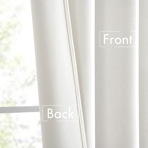 Image of MIULEE White Velvet Pinch Pleat Blackout Curtains W52 X L90 Inches | 2 Panels,Luxury,Thermal Insulated,Super Soft,Elegant Decor,Back Tab & Rod Pocket,for Bedroom Living Room