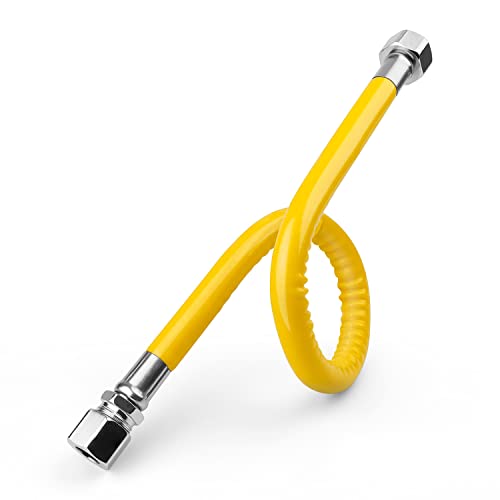 Tuyau de Gaz en Acier Inoxydable 304 - Tuyau Gaz Propane/Butane de 50cm, Flexible Gaz 1/2 '' Antidéflagrant, pour Cuisinière à Gaz, Chauffe-eau à Gaz, Cuisinière à Gaz de Camping