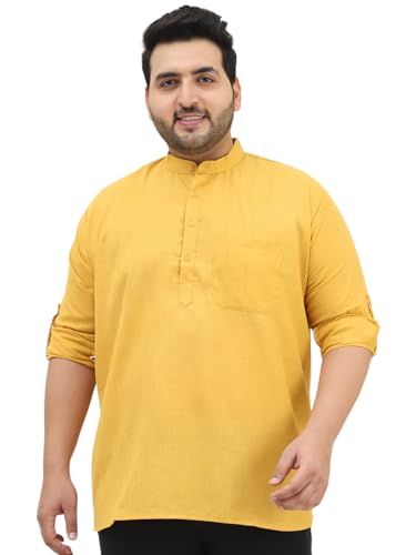Image of SOJANYA Plus(Since 1958), Men's Cotton Short Kurta