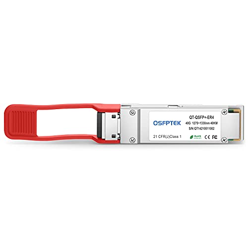 Image of QSFPTEK 40GBASE-ER4 QSFP+ Module, 40 Gigabit LAN, SFP MINI GBIC, 1310nm 40km DOM LC SMF Optical Transceiver for Mellanox MC2210511-ER4